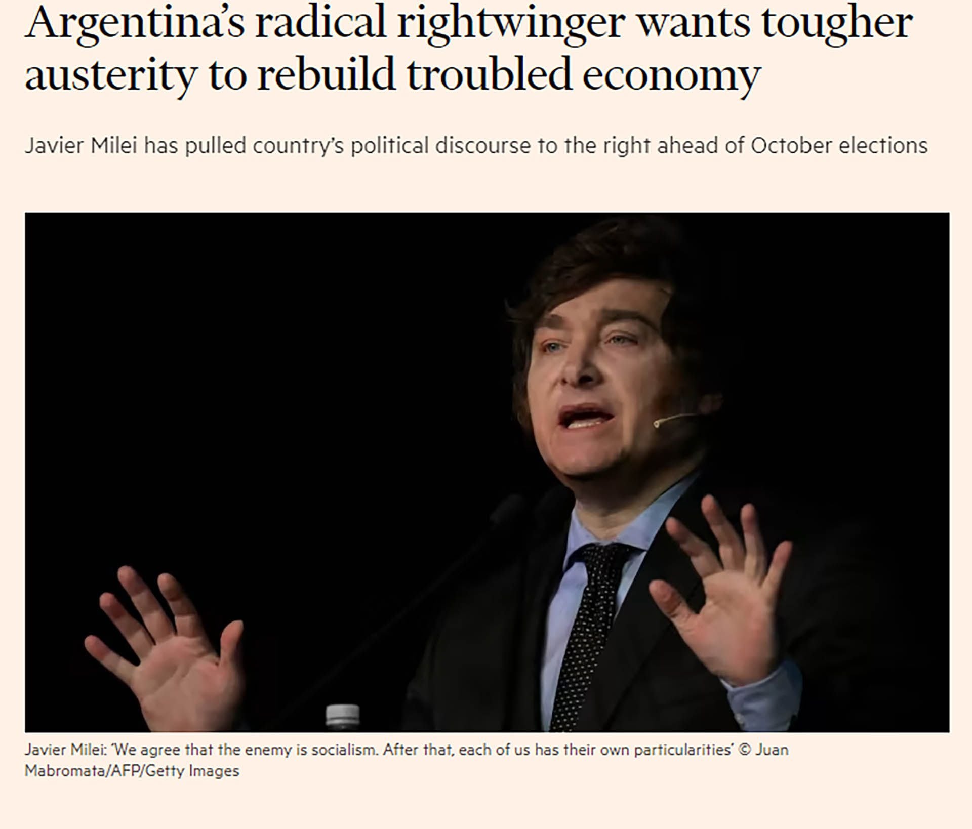 El título e ilustración que encabezan el reportaje del FT