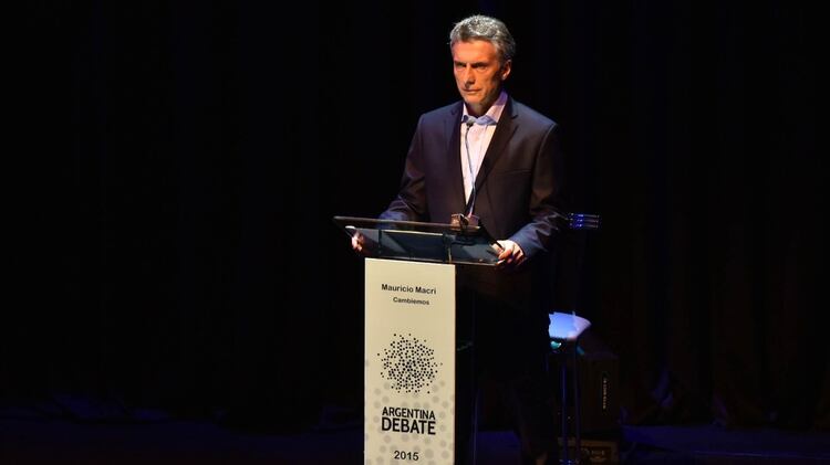 Mauricio Macri, durante el debate presidencial 2015 en la Facultad de Derecho