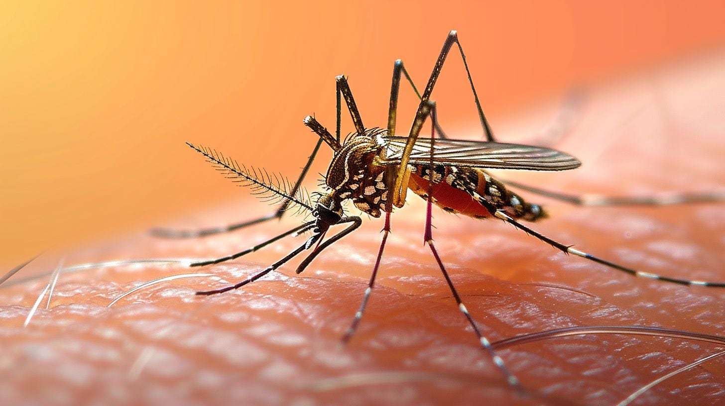 Un mosquito hembra extrae sangre de un humano - (Imagen Ilustrativa Infobae)
