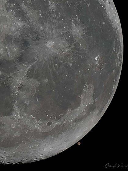 Otro espectáculo natural: conjunción - Ocultación de Marte por la Luna 2/10/20 .. (@ g.ferra)
