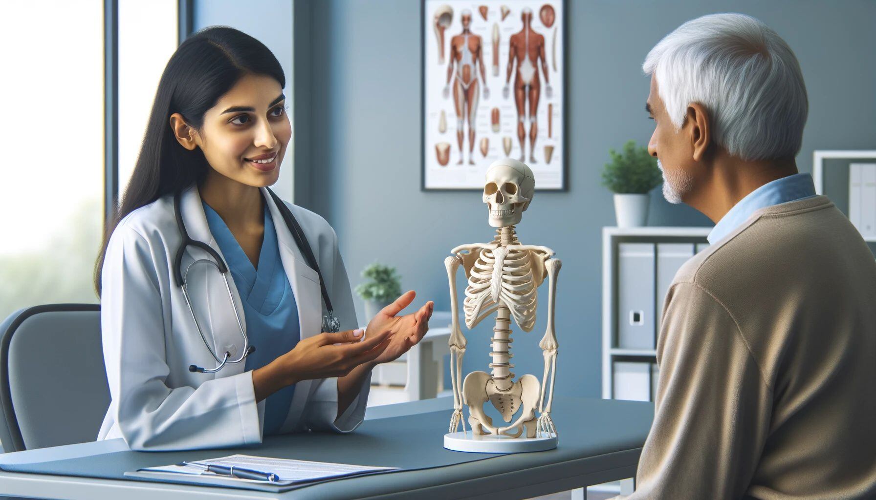 Especialista en medicina evaluando la densidad ósea en paciente para prevenir fracturas - (Imagen Ilustrativa Infobae)