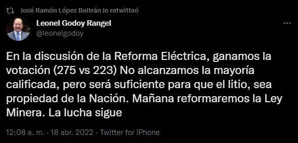 La bancada de Morena adelantó la victoria en la Reforma a la Ley Minera (Foto: Twitter)