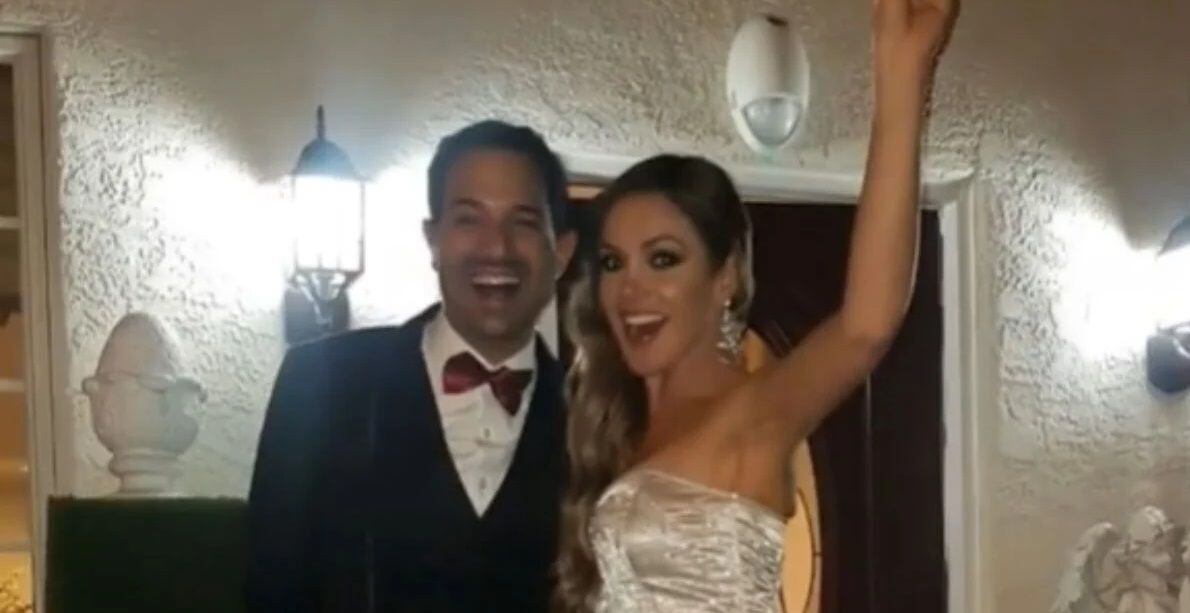 Nataly Umaña y Alejandro Estrada en su primera boda
