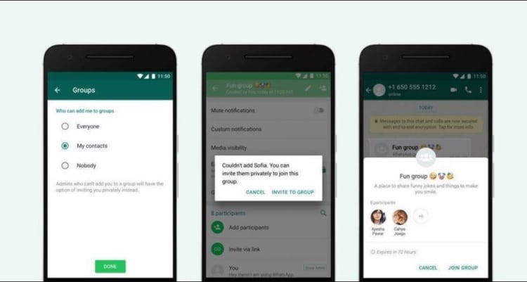 WhatsApp suma una funciÃ³n para evitar que aÃ±adan a un usuario a un chat grupal sin su consentimiento.(The Next Web)