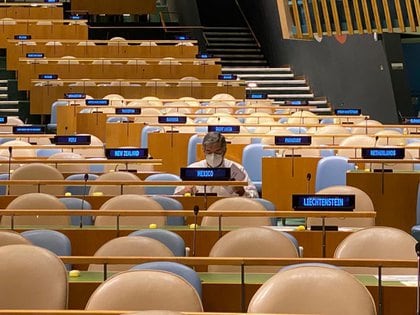 El embajador de México ante la ONU, Juan Ramón de la Fuente, propuso en abril una moción apoyada por 161 países para garantizar la distribución equitativa de medicamentos y otros suministros médicos en la emergencia sanitaria.  (Foto: SRE)