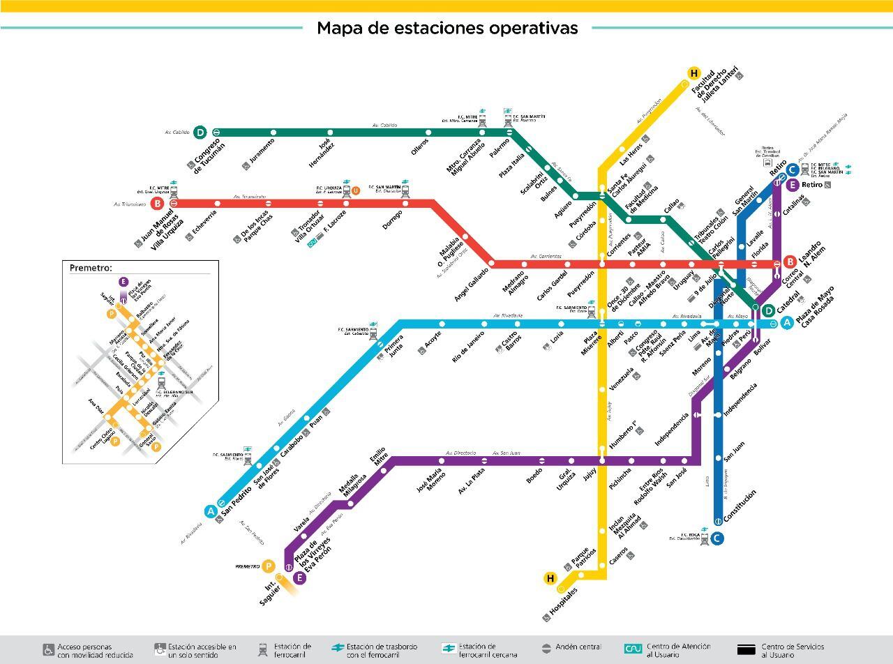 El mapa del Subte de Buenos Aires (Subte)