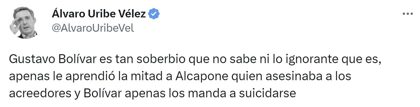 Enfrentamiento entre Gustavo Bolívar y Álvaro Uribe