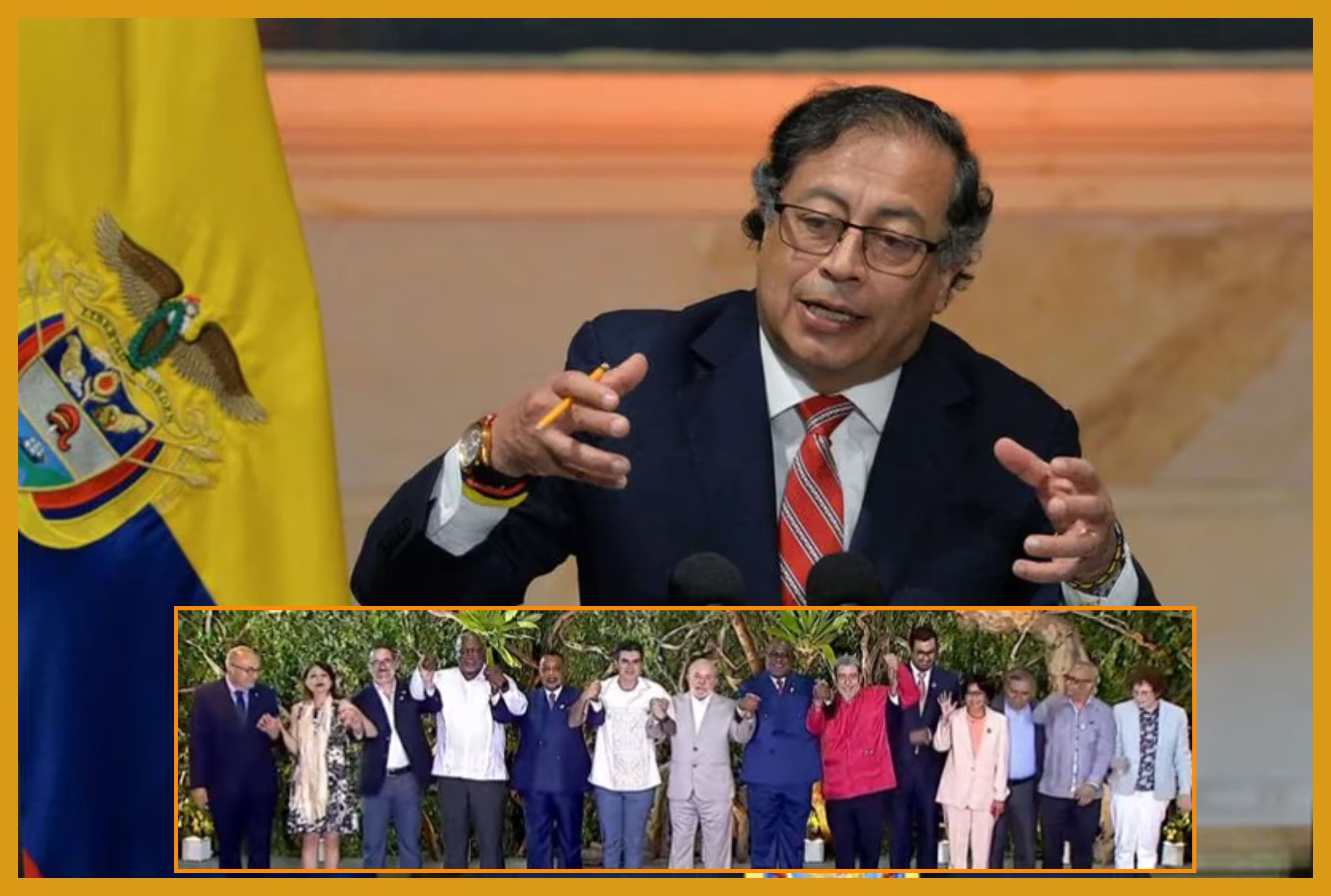 Gustavo Petro llegó tarde a la foto: el Presidente colombiano no aparece en la imagen con otros mandatarios en la cumbre de la Amazonía - Infobae