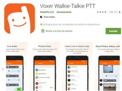 Voxer está disponible para iOS y Android. 