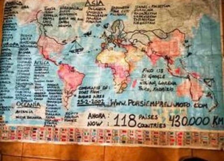 El mapa completo con el itinerario completo