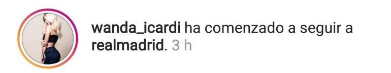 Wanda Nara comenzó a seguir en Instagram al Real Madrid