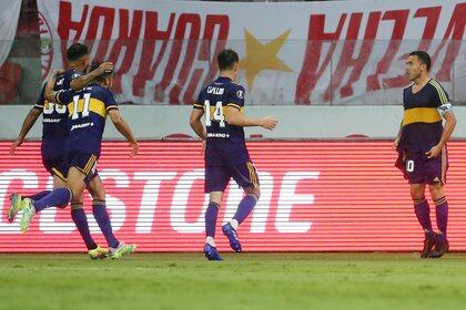 La celebración de Tevez en el 1-0 de Boca en Brasil (REUTERS/Diego Vara)