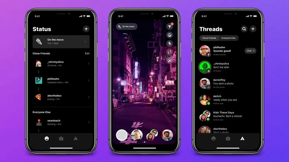 La aplicación Threads de Instagram se lanzó por primera vez entre los años 2019 y 2021 como una plataforma similar a Messenger. (TechCrunch)