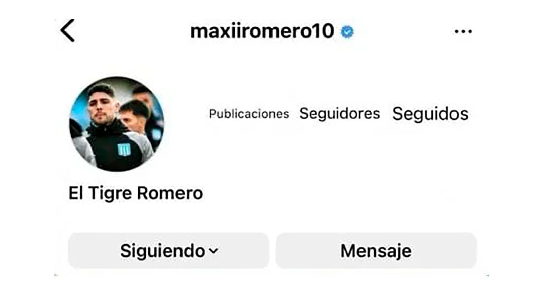 Maxi Romero cerró su cuenta de Instagram
