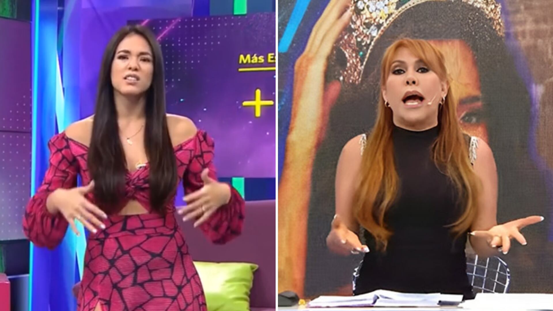 Jazmín Pinedo against Magaly Medina for criticizing Alejandra Baigorria. (Photo: TV Capture)