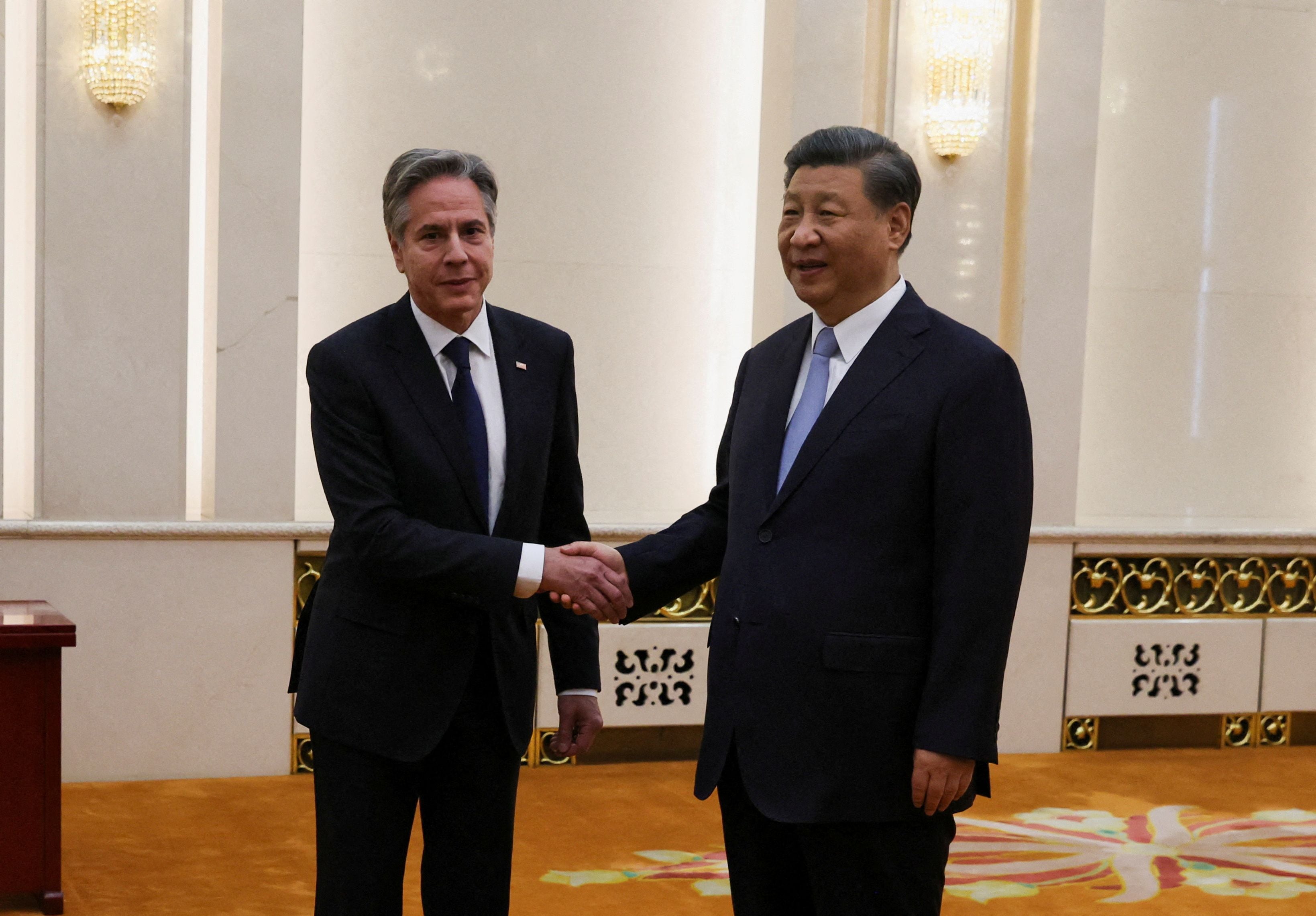 El secretario de Estado de Estados Unidos, Antony Blinken visitó Beijing y se reunió con el presidente chino Xi Jinping el 19 de junio ( REUTERS/Leah Millis)