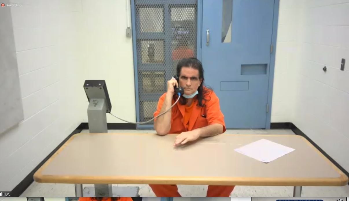 Alex Saab en prisión durante la audiencia con el juez O'Sullivan (Foto: Tribunal Federal de Florida)