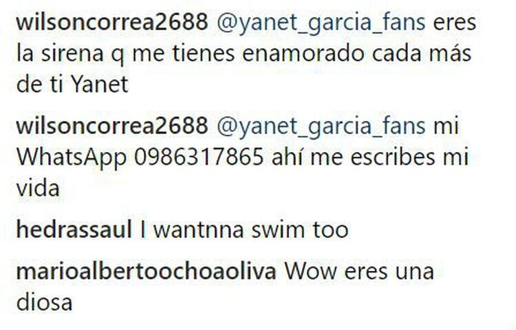 Además de las críticas, siguen los mensajes de deseo hacia Yanet García (Foto: Instagram iamyanetgarcia)