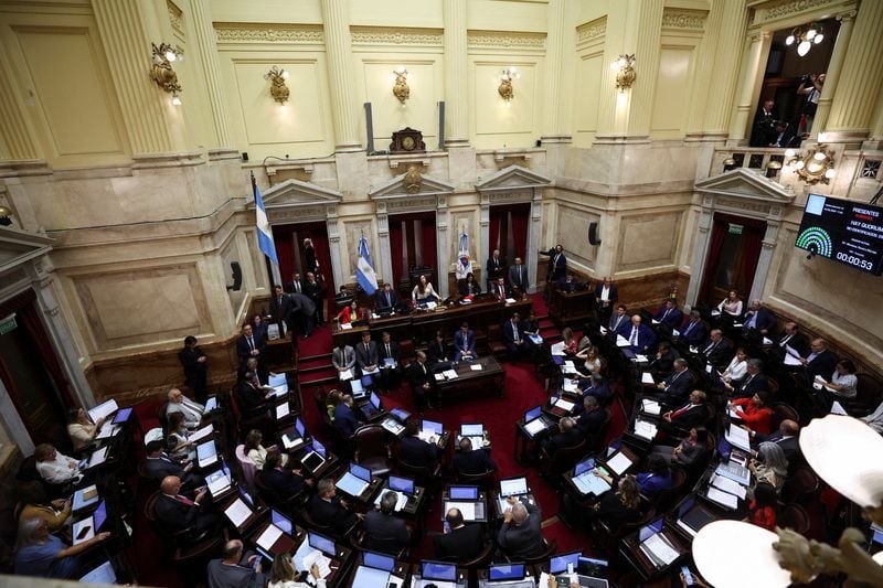 Foto de archivo - Debate en el Senado del Congreso argentino, en Buenos Aires, Argentina. Mar 14, 2024. REUTERS/Agustin Marcarian