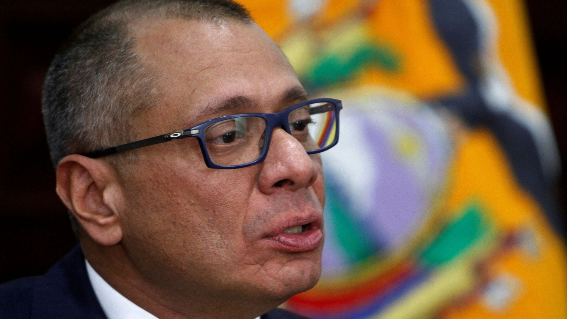 FILE PHOTO: Ecuador's then-Vice President Jorge Glas talks during an interview with Reuters at the Government Palace in Quito, Ecuador, August 29, 2017. REUTERS/Daniel Tapia/File Photo