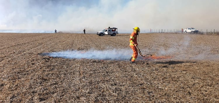 Incendio en el campo del Vicepresidente de CRA, en la localidad cordobesa de Oliva