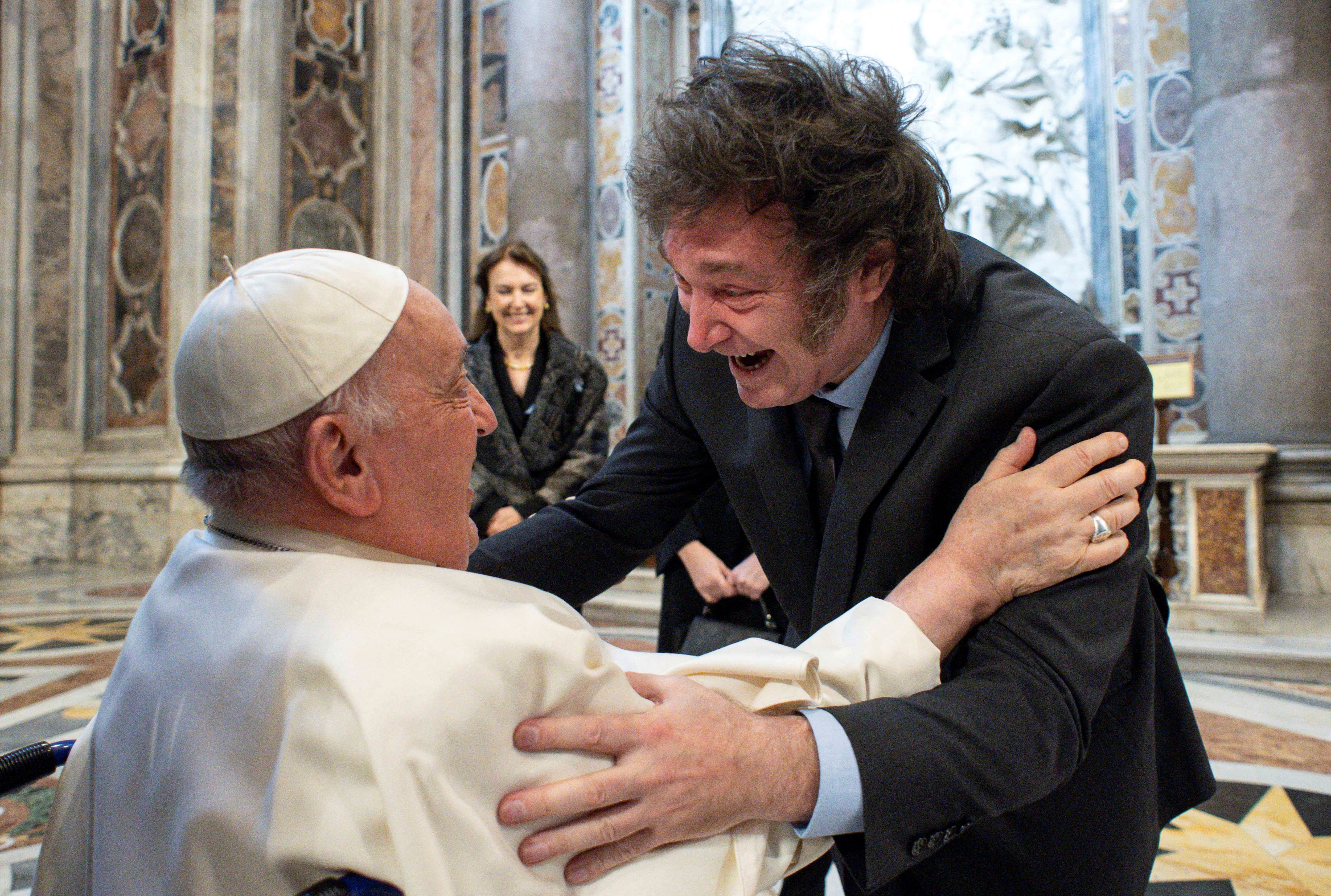 El presidente Javier Milei y el Papa Francisco (Reuters) 