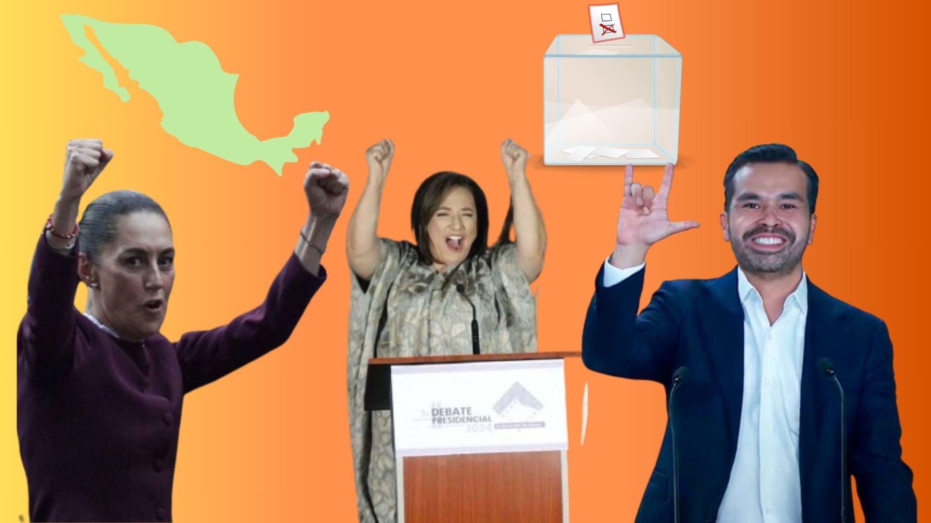 Claudia Sheinbaum, Xóchitl Gálvez y Jorge Álvarez Máynez se declararon ganadores del segundo debate presidencial. (Infobae/Anayeli Tapia)