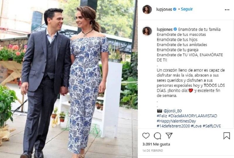Marco Bautista pidió matrimonio a Jones en 2016 (Foto: Instagram @lupjones)