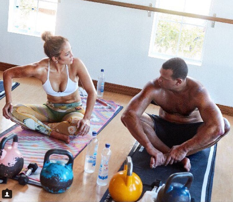 Jennifer Lopez y Alex Rodríguez entrenan juntos y se motivan mutuamente (Foto: Instagram @jlo)