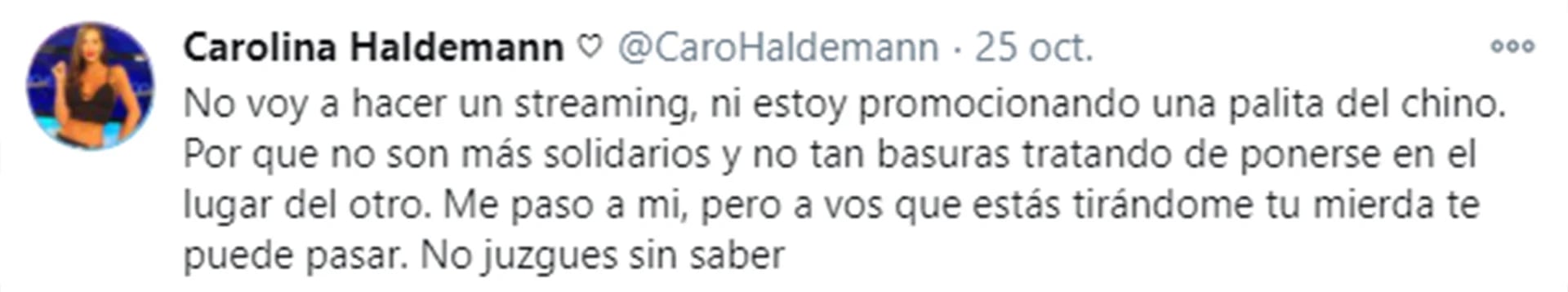 Los tuits de Carolina Haldemann