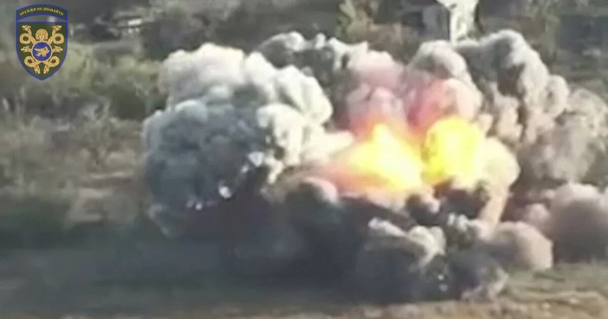 The video shows a Ukrainian operation to blow up Russian armored vehicles near Avdiivka
