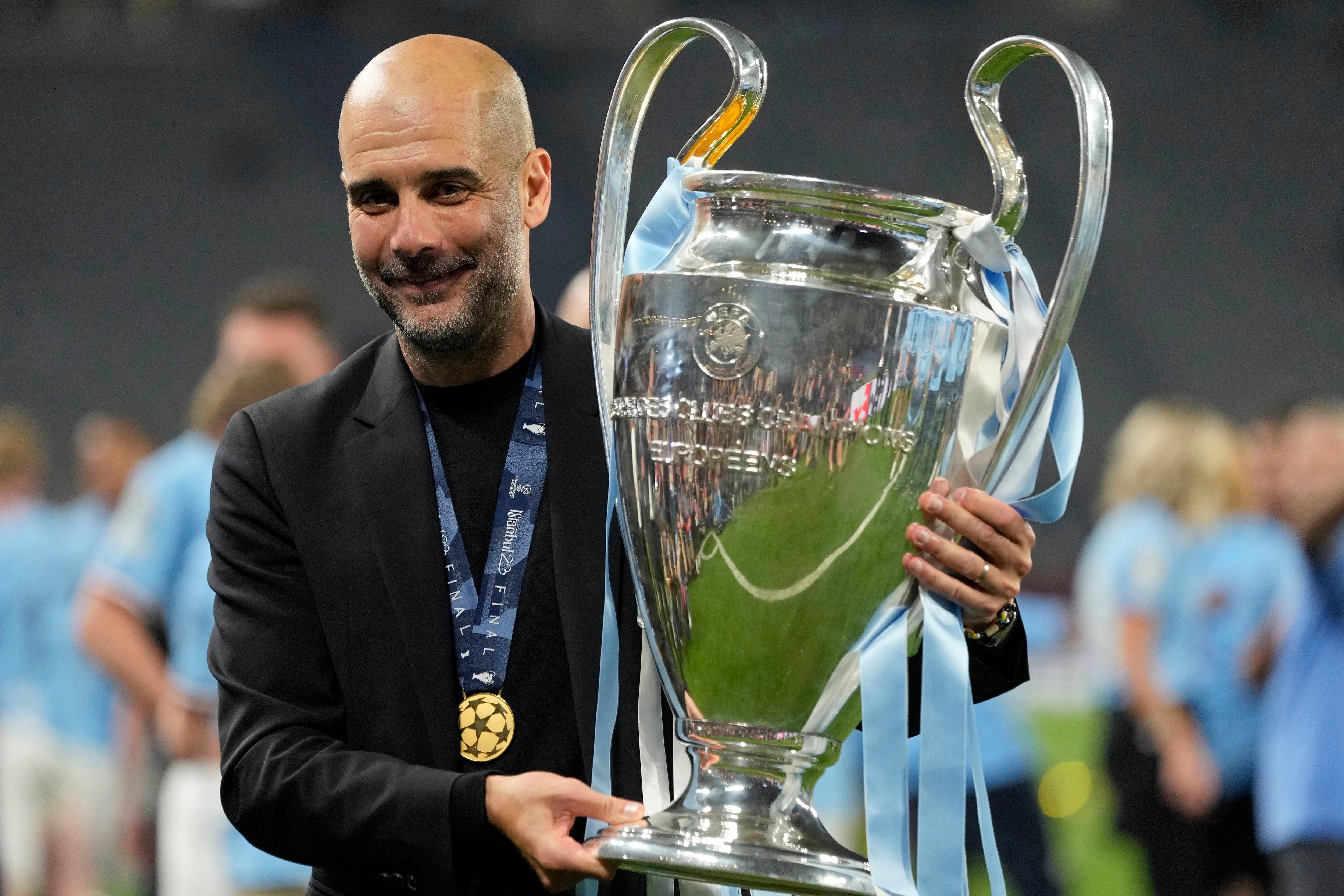 Guardiola levantó la tercera Champions League de su carrera como técnico (AP)