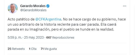 Gerardo Morales acto Cristina Kirchner