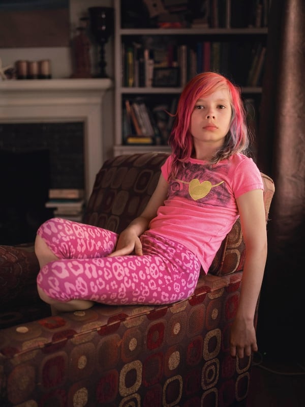 Avery Jackson, una niña trans de nueve años de Kansas City. Todo lo que tiene que ver con ser nena es genial, dice en la entrevista del número del cual fue tapa. Robin Hammond, 2016