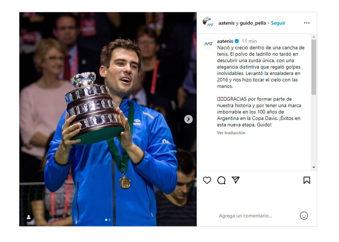 El mensaje de la Asociación Argentina de Tenis tras el retiro de Pella