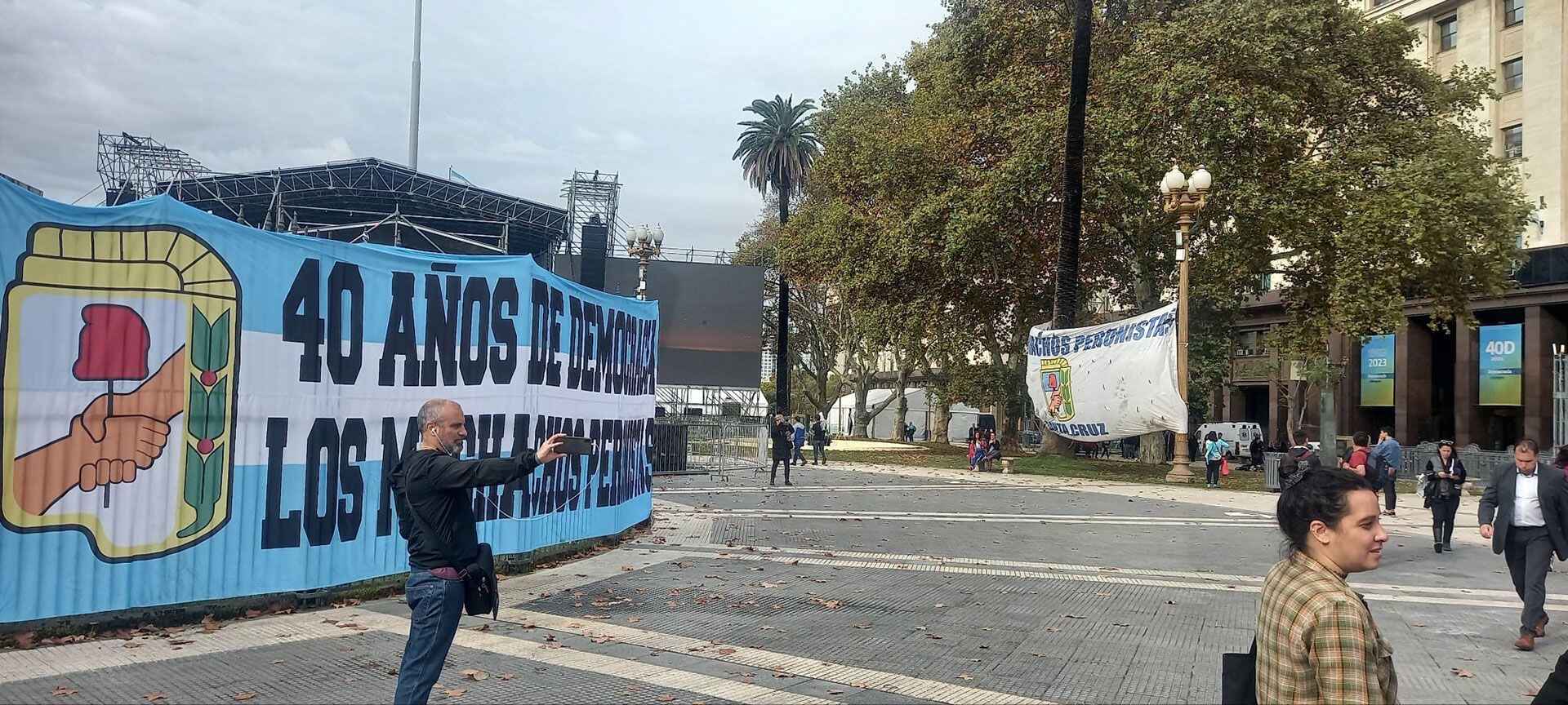 Es de la Plaza de Mayo hoy, previo al acto de Cristina Kirchner.