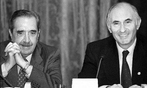 Los expresidentes Raúl Alfonsín y Fernando De la Rúa