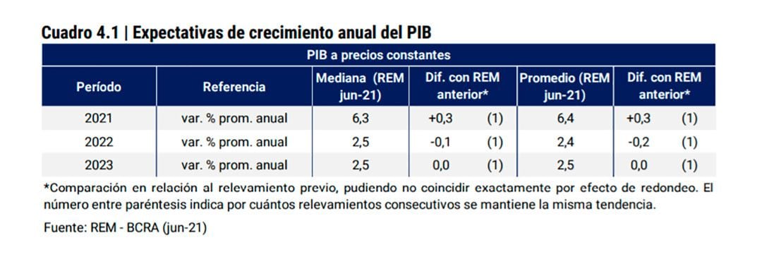 El promedio de las proyecciones relevadas por el Banco Central en el REM marca una suba de 2,4% del PBI en 2022; el gobierno, espera el doble
