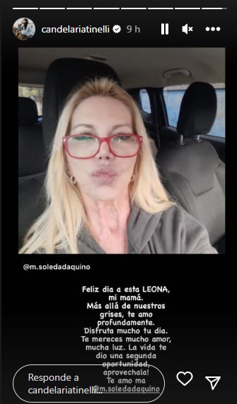 Cande Tinelli le dedicó un emotivo mensaje a su mamá por el Día de la Madre (Instagram)