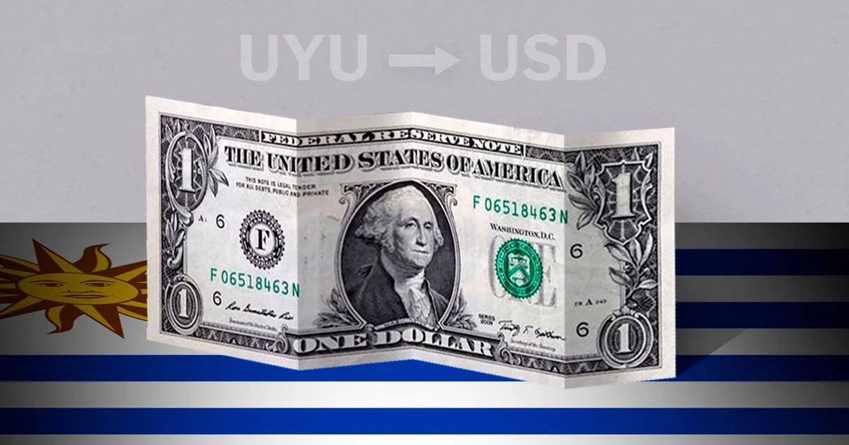 Closing value of the Uruguayan dollar on March 26 from USD to UYU