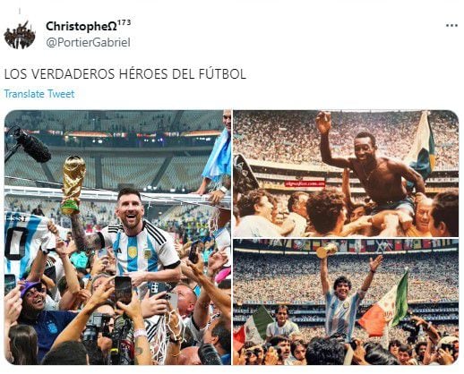 Lionel Messi, Diego Maradona y Pelé, presentes en el festejo del Bicho