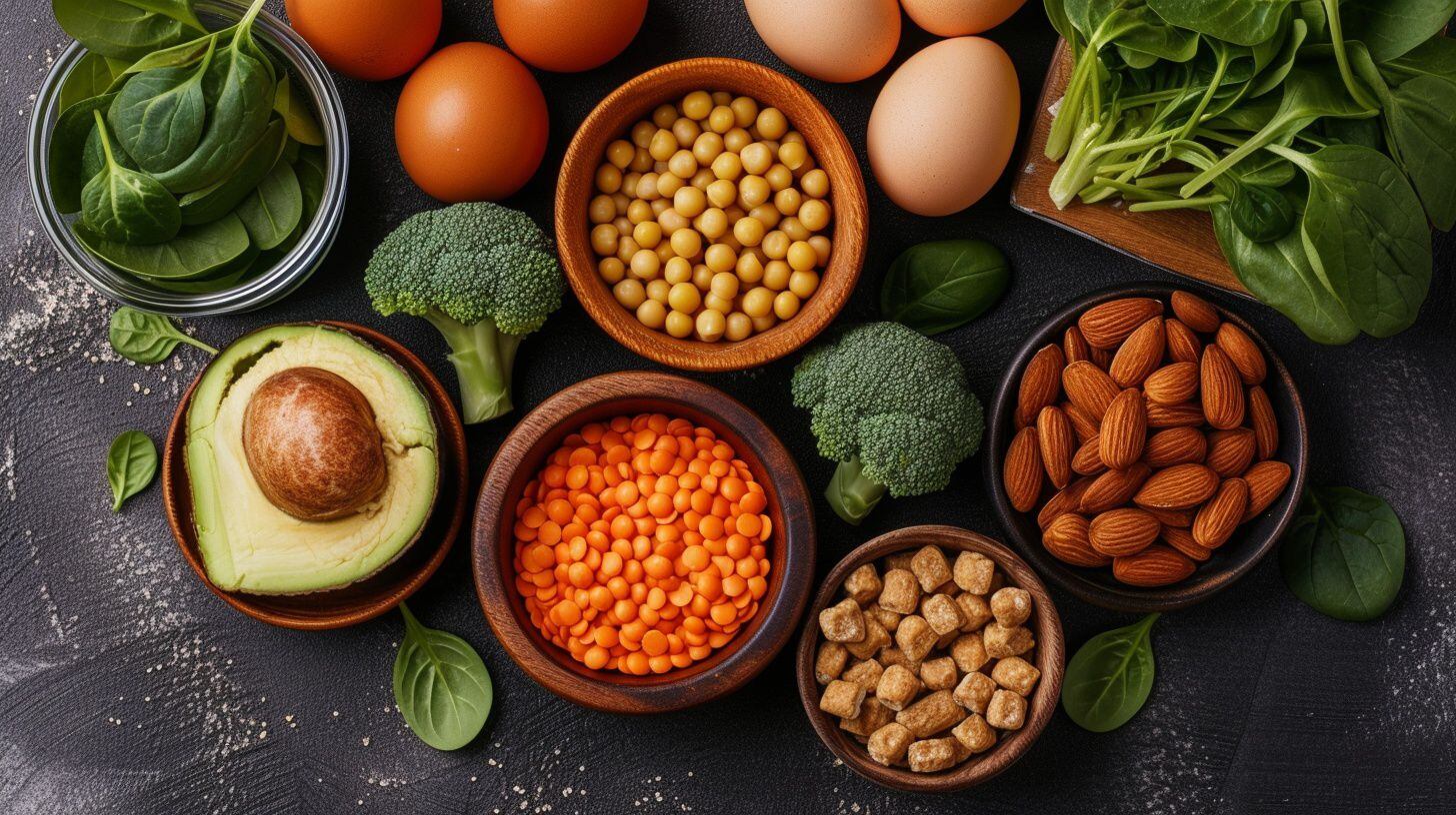 Plato saludable compuesto por aguacate, almendras, semillas de girasol, y brócoli, enfocado en una dieta rica en vitamina E - (Imagen Ilustrativa Infobae)