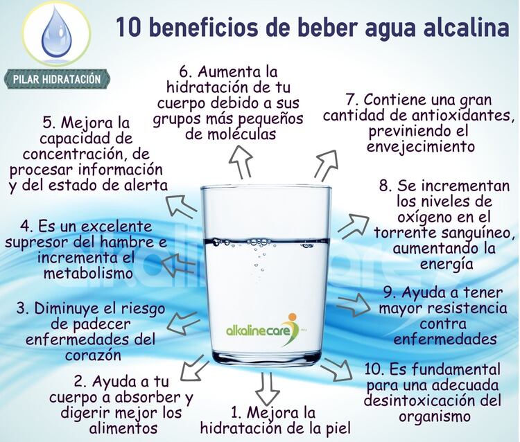 Científicos destacan que el agua alcalina tiene un poderoso efecto antioxidante y retrasa el envejecimiento. 
