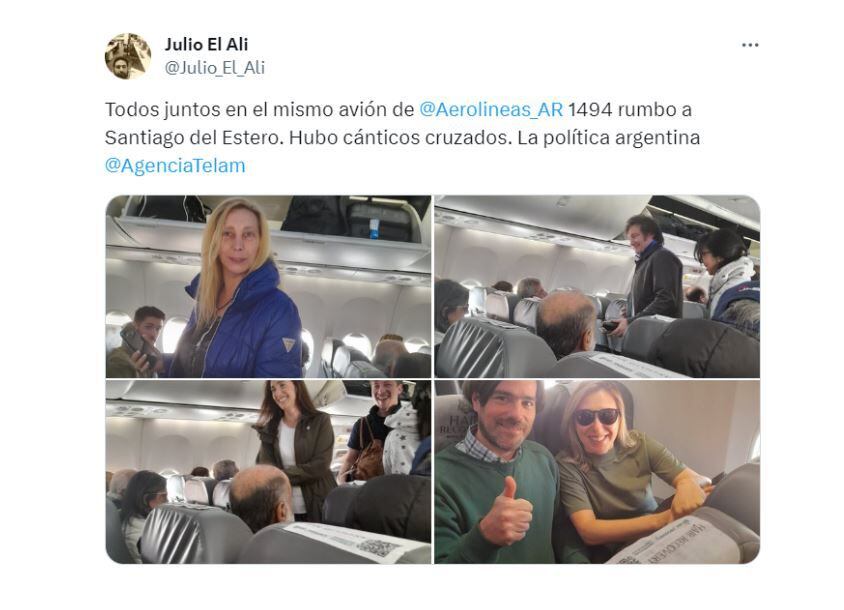 Milei y Bregman, en el avión de Aerolíneas Argentinas
