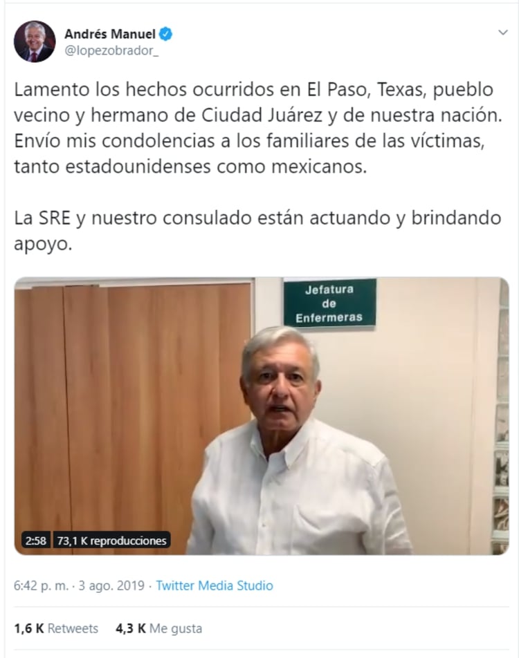 AMLO dio a conocer la noticia de los fallecidos (Foto: Captura de pantalla de Twitter)