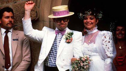 14 de febrero de 1984. La boda de Elton John y Renate en Australia (Shutterstock)