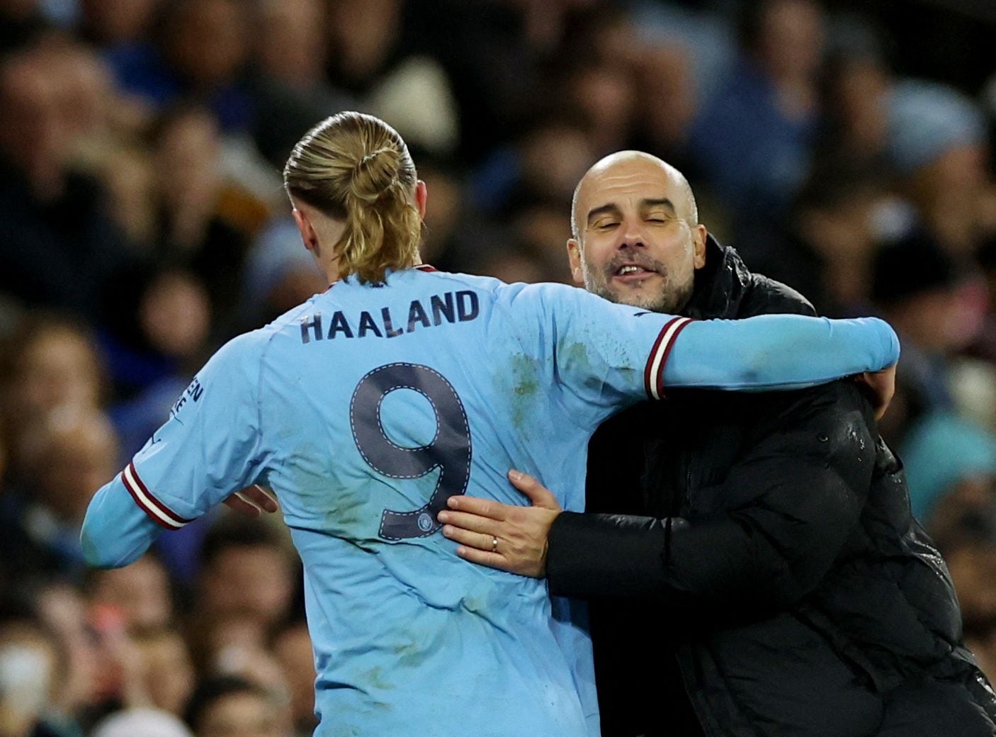 Guardiola ironizó por el cambio de Haaland tras sus tres goles al Burnley (REUTERS/Phil Noble)