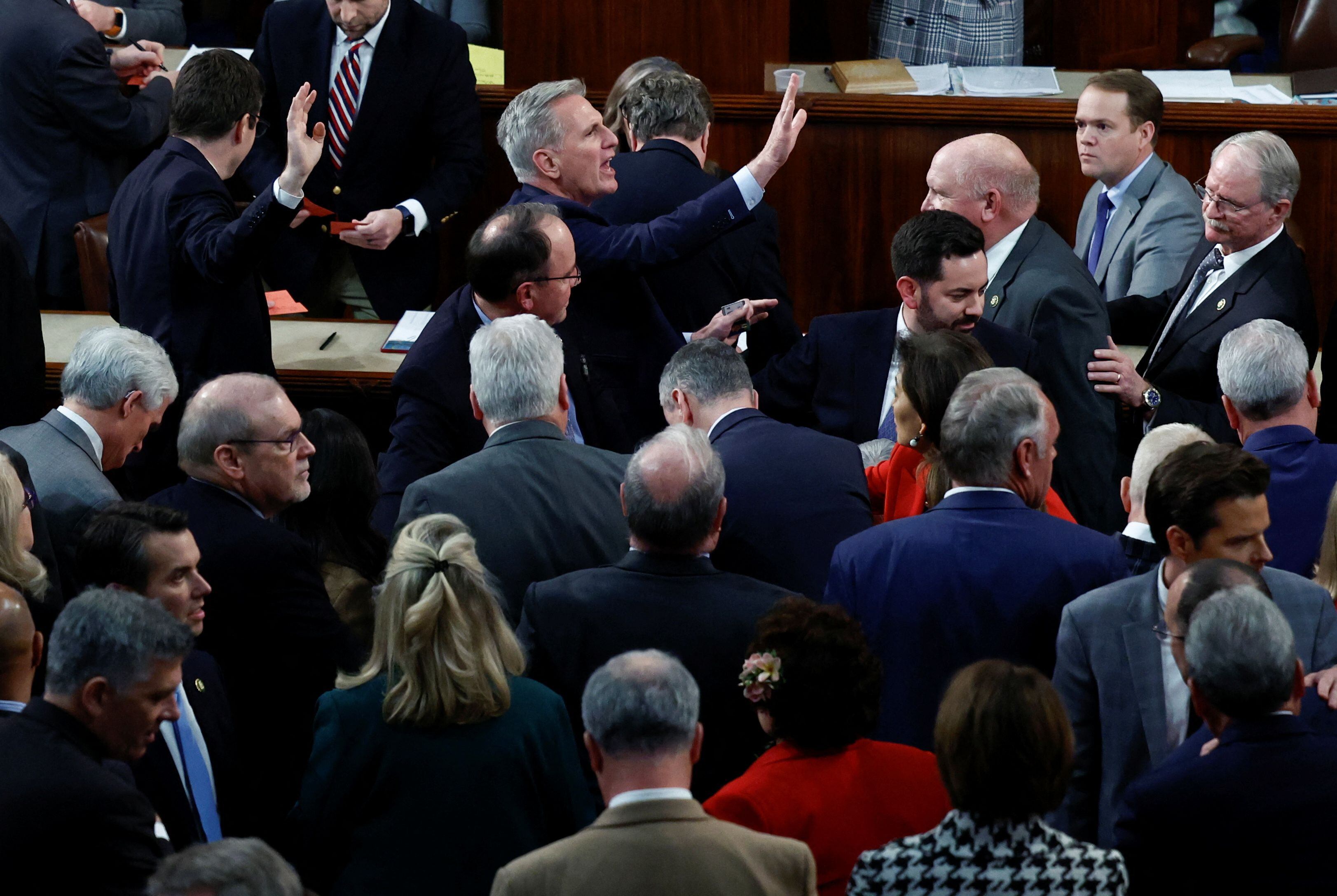 Caótica votación que resultó en la elección de Kevin McCarthy (Reuters)