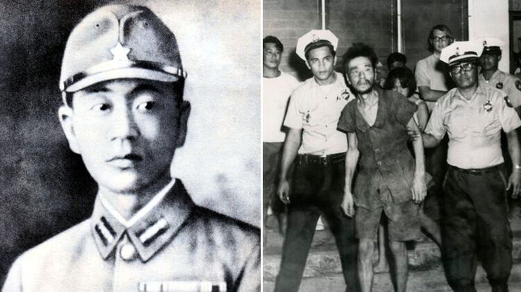 Shoichi Yokoi en un retrato en tiempos de la guerra, y tras su captura en 1974