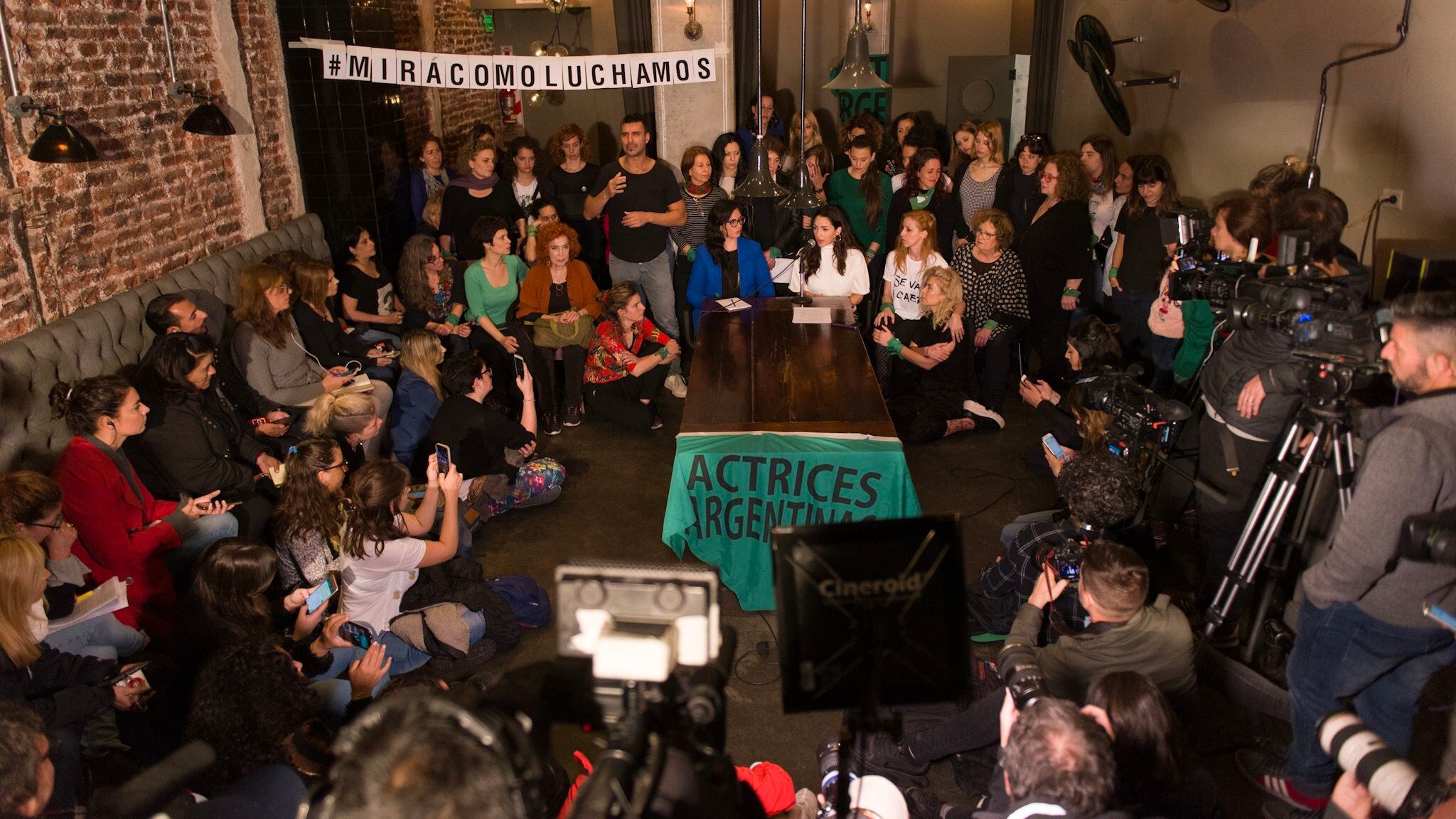 La actriz de 26 años realizó una conferencia de prensa junto a algunas representantes del colectivo Actrices Argentinas (Adrián Escandar)